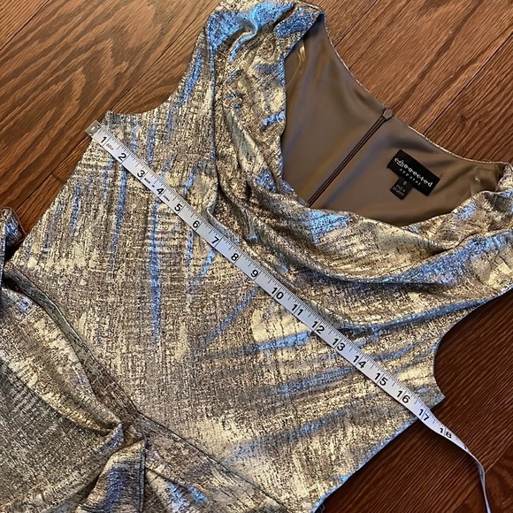 Connect women’s OVERSIZED METALLIC jumpsuit LIQUID stretch gold blk WIDE LEG Sm - Picture 11 of 16